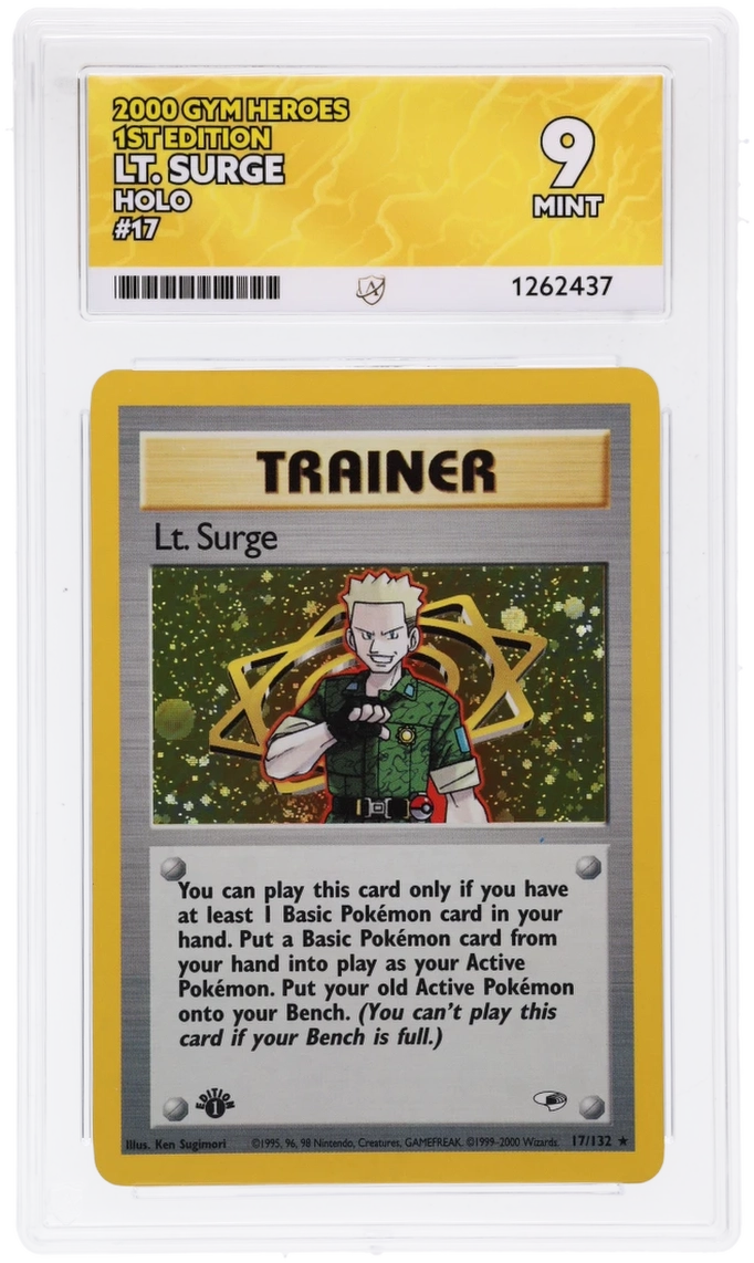 ACE 9 - Lt. Surge - 17/132 - Gym Heroes - 1st Edition - Pokemon - front