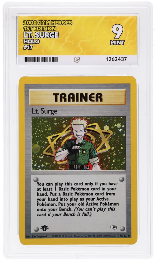 ACE 9 - Lt. Surge - 17/132 - Gym Heroes - 1st Edition - Pokemon - front