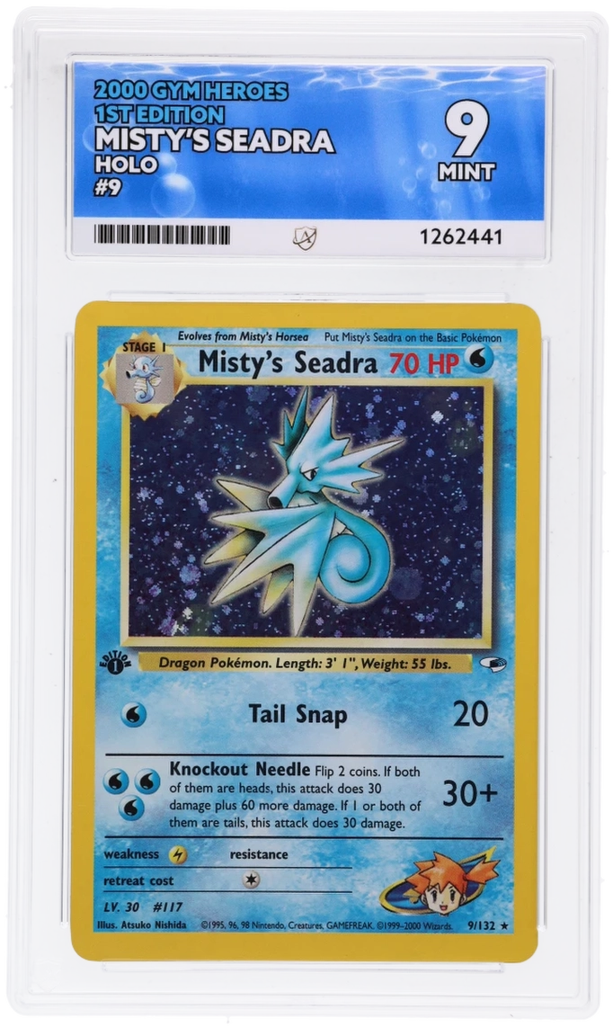 ACE 9 - Misty's Seadra - 9/132 - Gym Heroes - 1st Edition - Pokemon - front