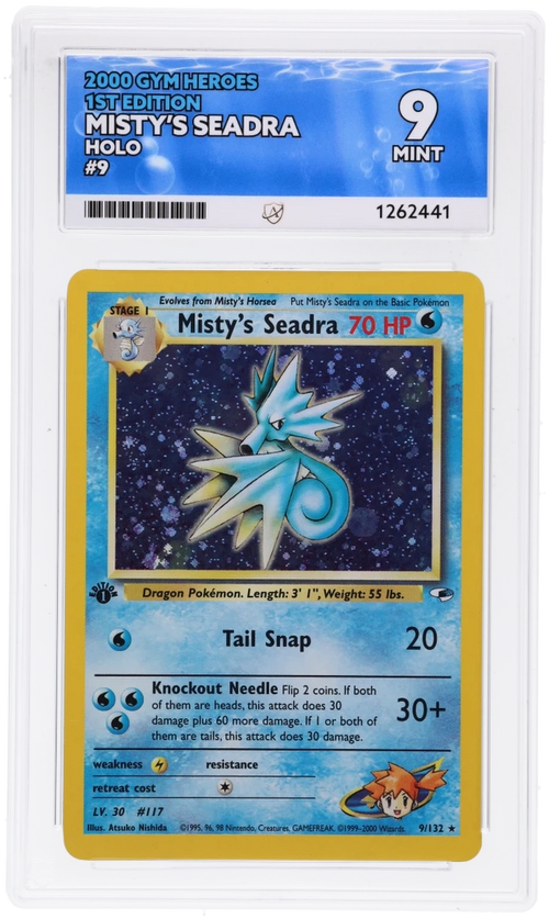 ACE 9 - Misty's Seadra - 9/132 - Gym Heroes - 1st Edition - Pokemon - front