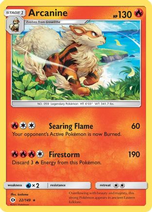 Arcanine 22/149 - SM Base Set Reverse Holofoil