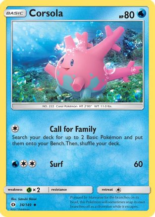 Corsola 36/149 - SM Base Set Reverse Holofoil