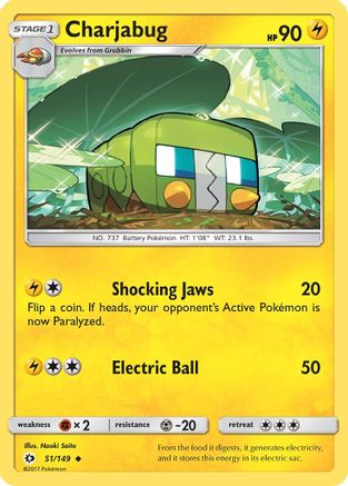 Charjabug 51/149 - SM Base Set Reverse Holofoil