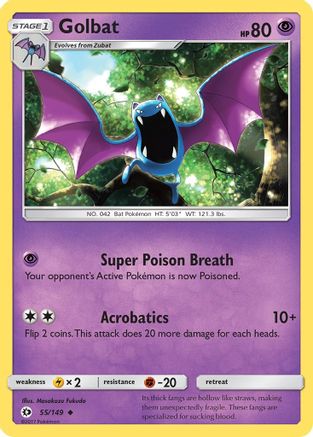 Golbat 55/149 - Sun & Moon Reverse Holofoil