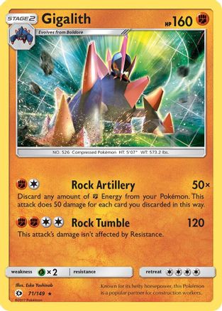 Gigalith 71/149 - Sun & Moon Holofoil