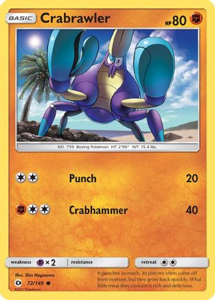 Crabrawler 72/149 - SM Base Set Reverse Holofoil