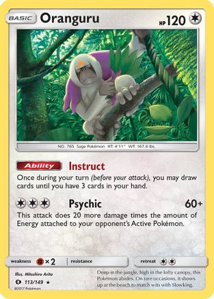 Oranguru 113/149 - Sun & Moon Reverse Holofoil