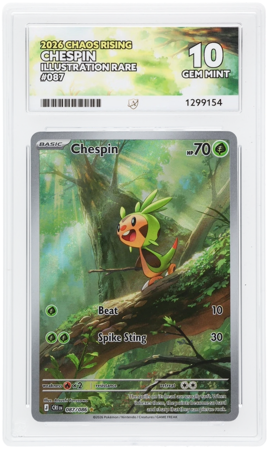 ACE 10 - Chespin - 087/086 - Illustration Rare - 2026 Chaos Rising - Pokemon