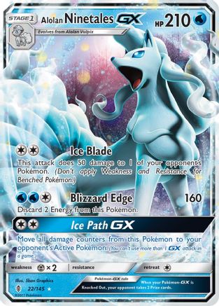Alolan Ninetales GX 22/145 - SM  Guardians Rising Holofoil
