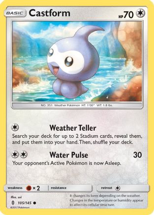 Castform 105/145 - SM  Guardians Rising Reverse Holofoil