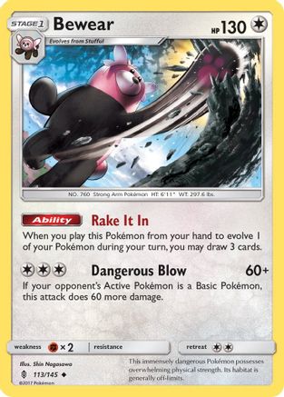 Bewear 113/145 - SM  Guardians Rising Reverse Holofoil