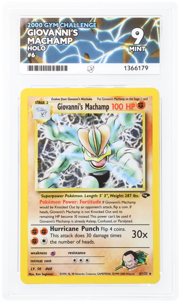 ACE 9 - Giovanni's Machamp - Holo - 6/132 -2000 Gym Challenge Unlimited - Pokemon