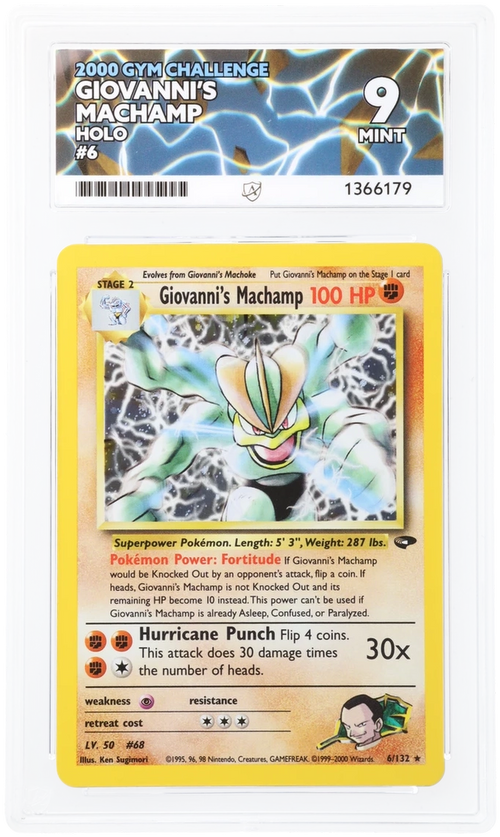 ACE 9 - Giovanni's Machamp - Holo - 6/132 -2000 Gym Challenge Unlimited - Pokemon