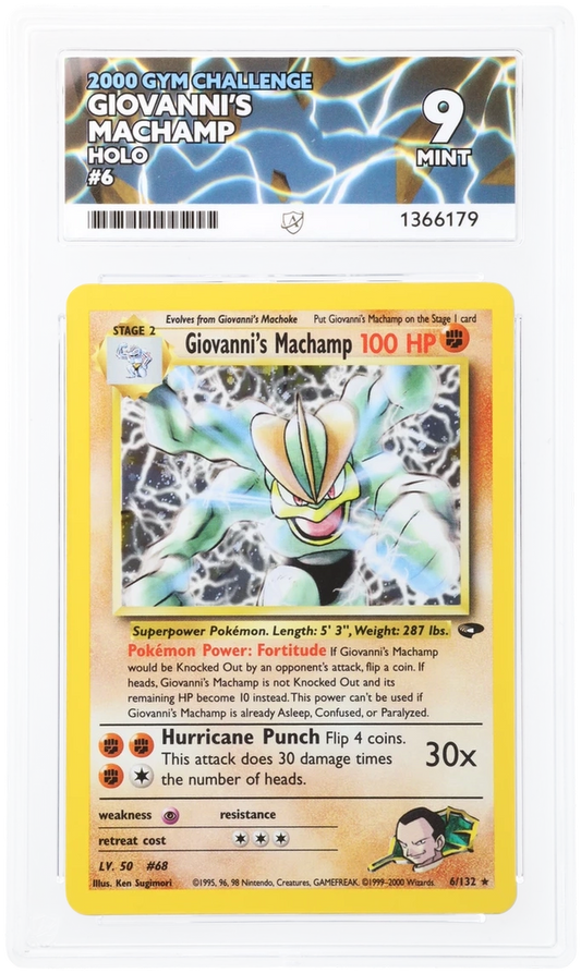 ACE 9 - Giovanni's Machamp - Holo - 6/132 -2000 Gym Challenge Unlimited - Pokemon