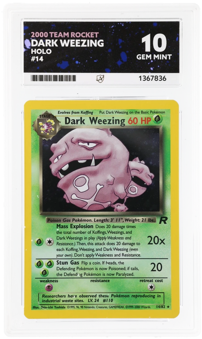 ACE 10 - Dark Weezing - 14/82 - Team Rocket - Pokemon - front