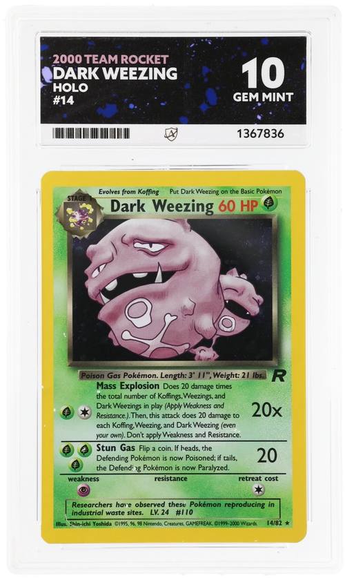 ACE 10 - Dark Weezing - 14/82 - Team Rocket - Pokemon - front