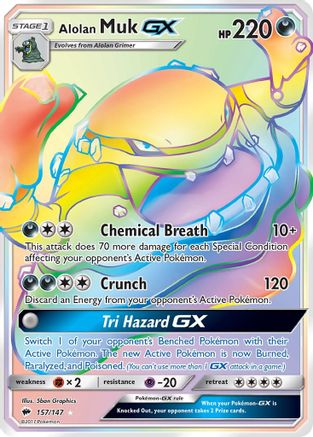 Alolan Muk GX (Secret) 157/147 - SM  Burning Shadows Holofoil