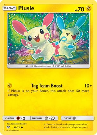 Plusle 33/73 - Shining Legends Reverse Holofoil