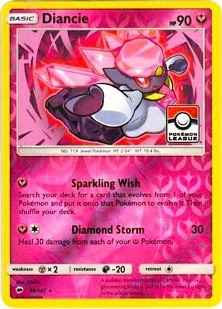 Diancie - 94/147 (Pokemon League) 94 - League & Championship Cards Reverse Holofoil