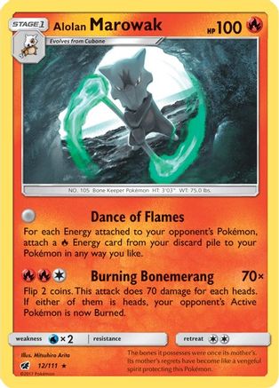Alolan Marowak 12/111 - SM  Crimson Invasion Reverse Holofoil