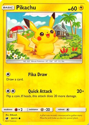 Pikachu 30/111 - Crimson Invasion Reverse Holofoil