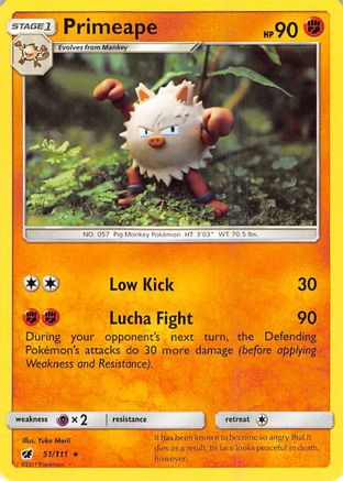 Primeape 51/111 - Crimson Invasion Reverse Holofoil