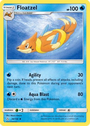 Floatzel 36/156 - Ultra Prism Reverse Holofoil