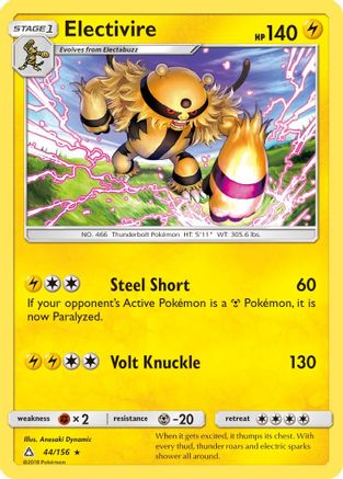 Electivire 44/156 - Ultra Prism Reverse Holofoil