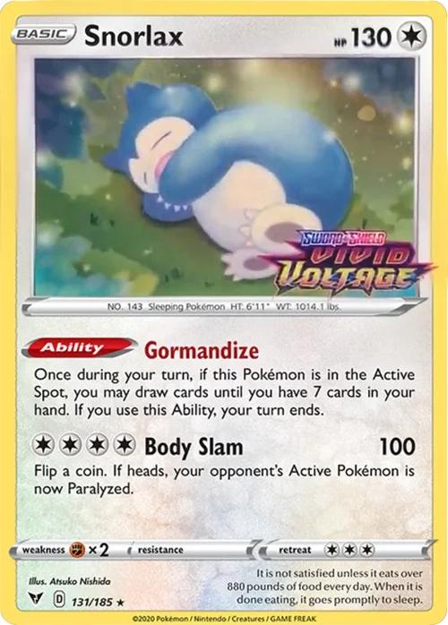 Snorlax - 131/185 (Vivid Voltage Stamped) 131 - Miscellaneous Cards & Products Holofoil