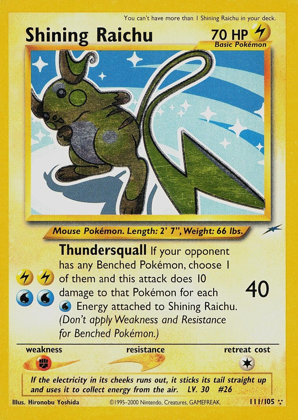 Shining Raichu 111/105 - Neo Destiny Unlimited Holofoil