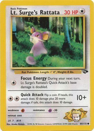 Lt. Surge's Rattata 85/132 - Gym Challenge Unlimited