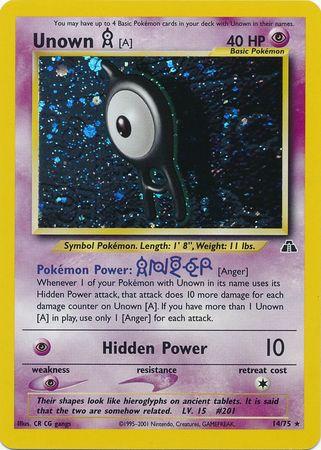 Unown [A] 14/75 - Neo Discovery Unlimited Holofoil