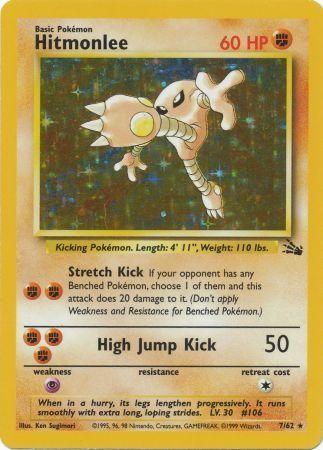 Hitmonlee 7/62 - Fossil Unlimited Holofoil