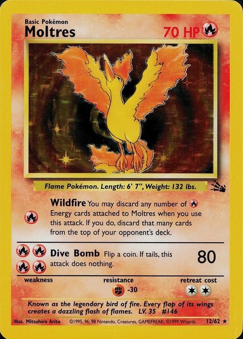 Moltres 12/62 - Fossil Unlimited Holofoil