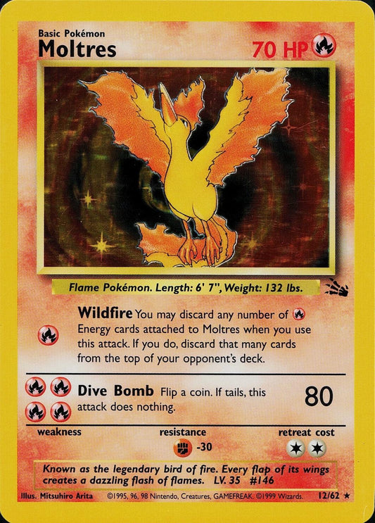 Moltres 12/62 - Fossil Unlimited Holofoil