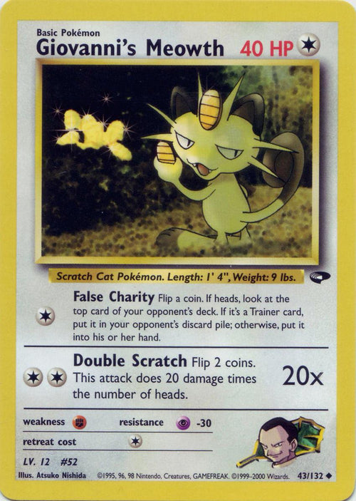 Giovanni's Meowth 43/132 - Gym Challenge Unlimited