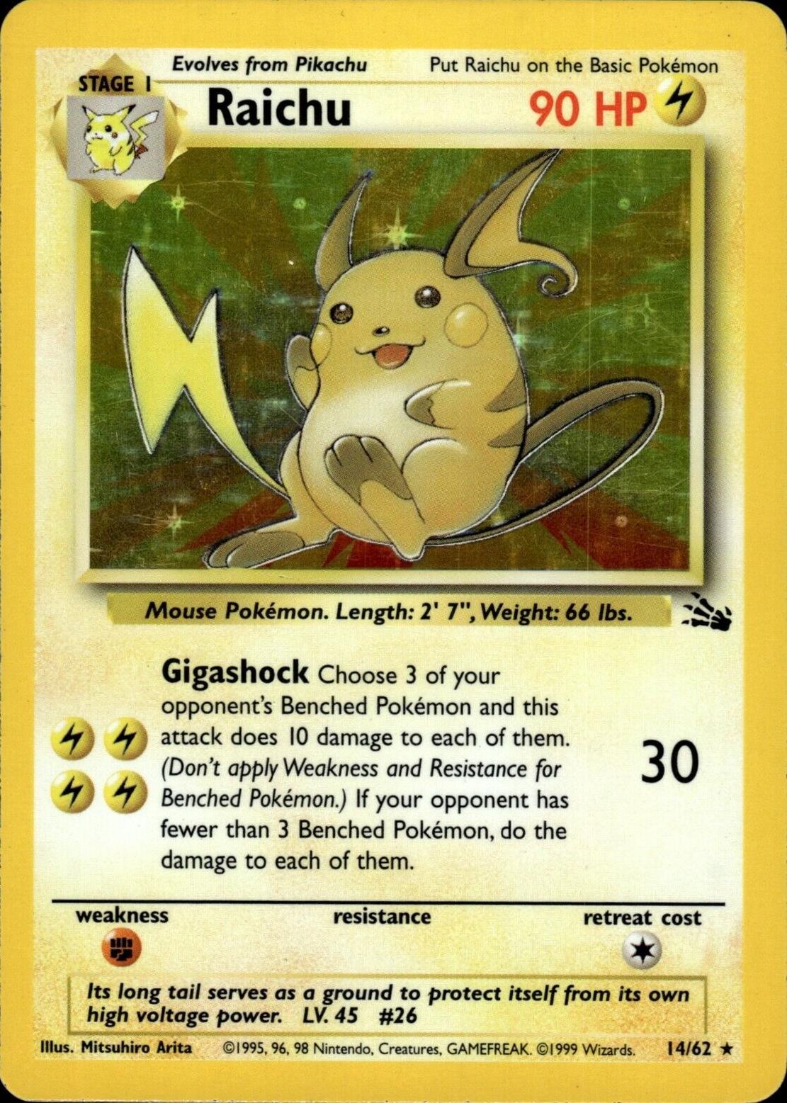 Raichu 14/62 - Fossil Unlimited Holofoil