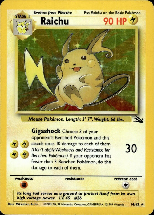 Raichu 14/62 - Fossil Unlimited Holofoil