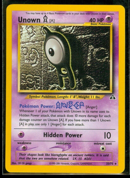 Unown [A] 33/75 - Neo Discovery Unlimited