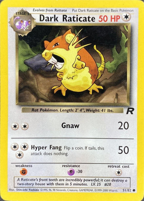 Dark Raticate 51/82 - Team Rocket Unlimited