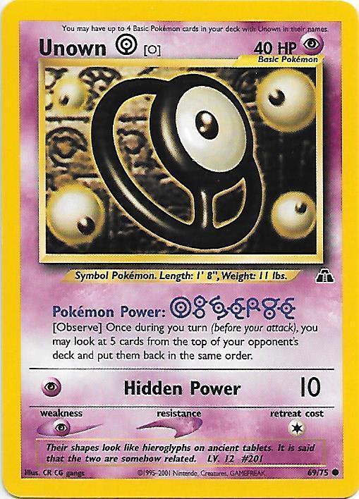 Unown [O] 69/75 - Neo Discovery Unlimited