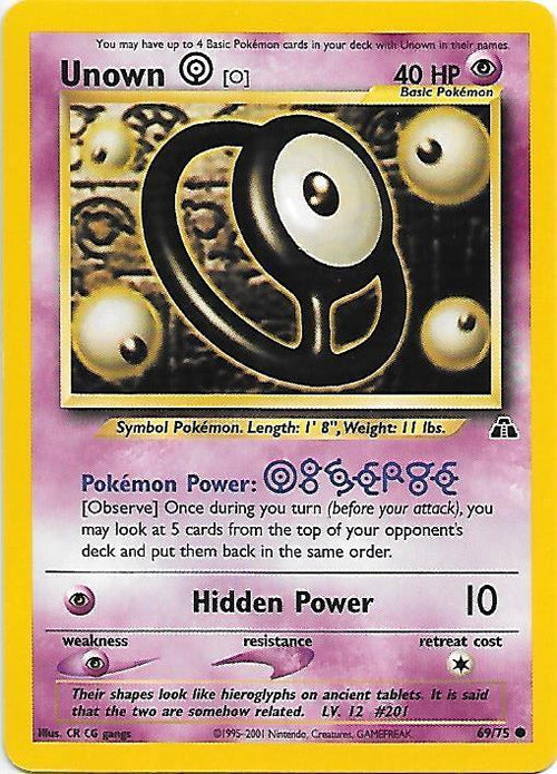Unown [O] 69/75 - Neo Discovery Unlimited