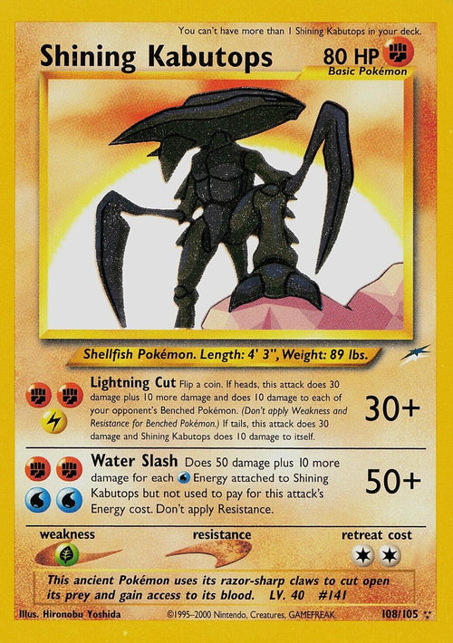 Shining Kabutops 108/105 - Neo Destiny Unlimited Holofoil