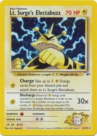 Lt. Surge's Electabuzz 6/132 - Gym Heroes Unlimited Holofoil