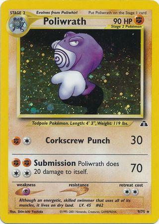 Poliwrath 9/75 - Neo Discovery Unlimited Holofoil