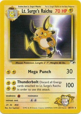 Lt. Surge's Raichu 28/132 - Gym Heroes Unlimited