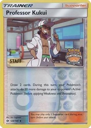 Professor Kukui - 128/149 (Regional Championships) [Staff] 128 - League & Championship Cards Reverse Holofoil