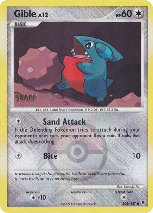 Gible - 106/147 (Championship Promo) [Staff] 106 - League & Championship Cards Reverse Holofoil