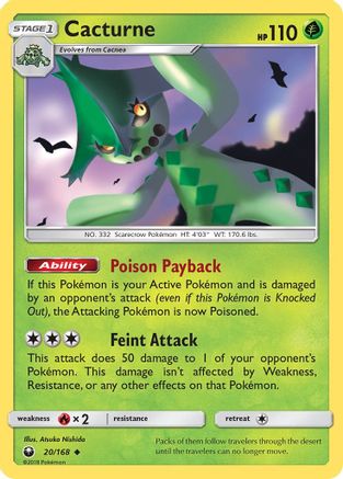 Cacturne 20/168 - SM  Celestial Storm