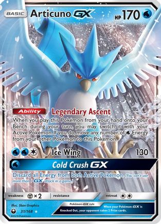 Articuno GX 31/168 - SM  Celestial Storm Holofoil